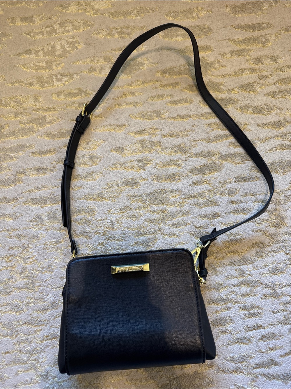 Steve Madden Black Crossbody with Gold-Tone Accent